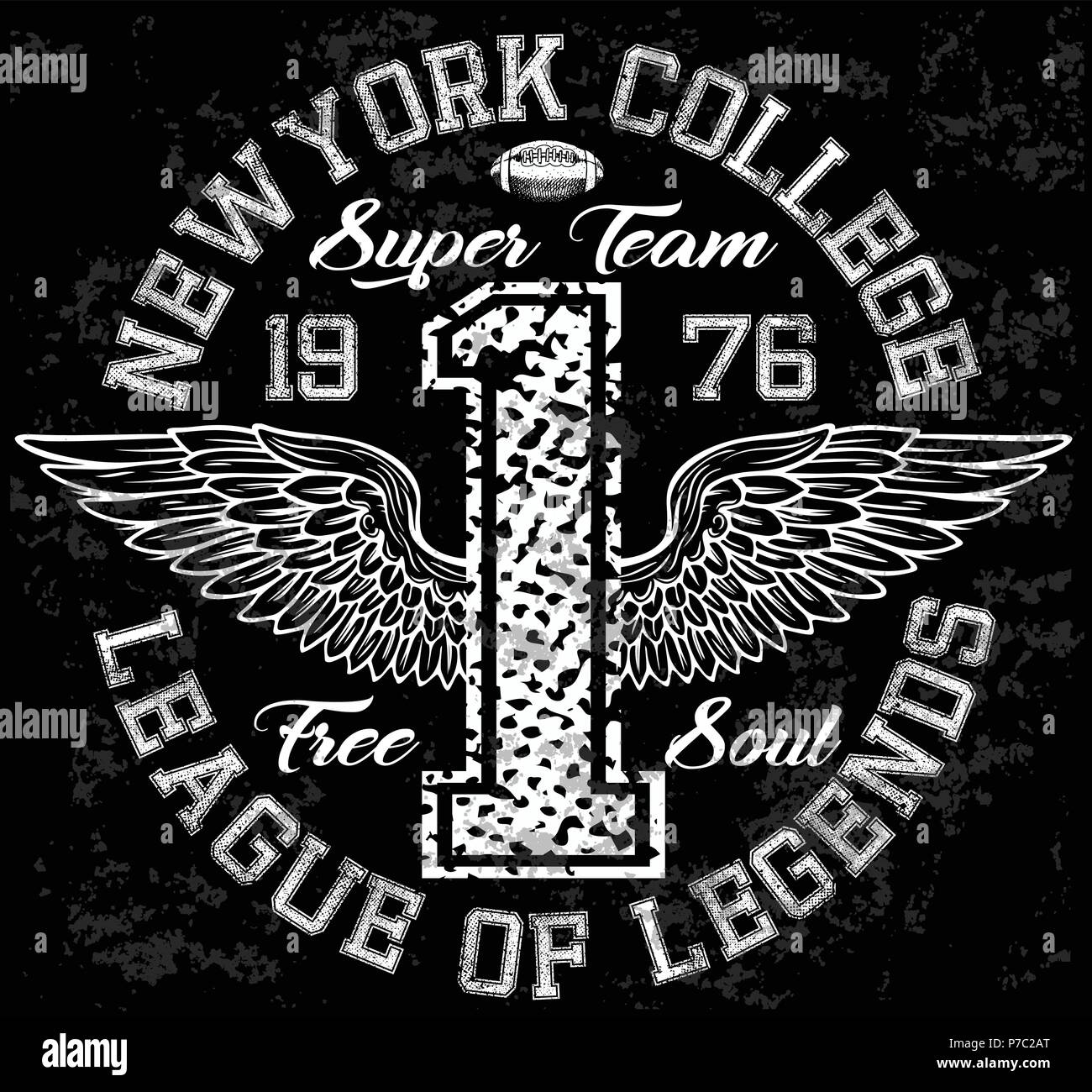 College New York Typografie, t-shirt-Grafik. Stock Vektor