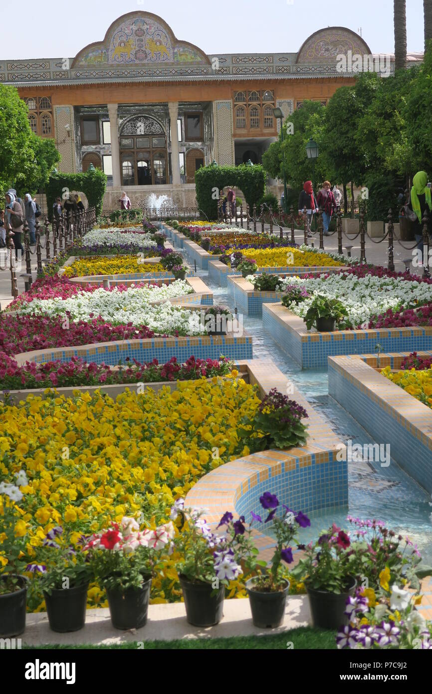 Kakh-e Eram Palace, Bagh-e Eram Garten, Shiraz, Iran. Stockfoto