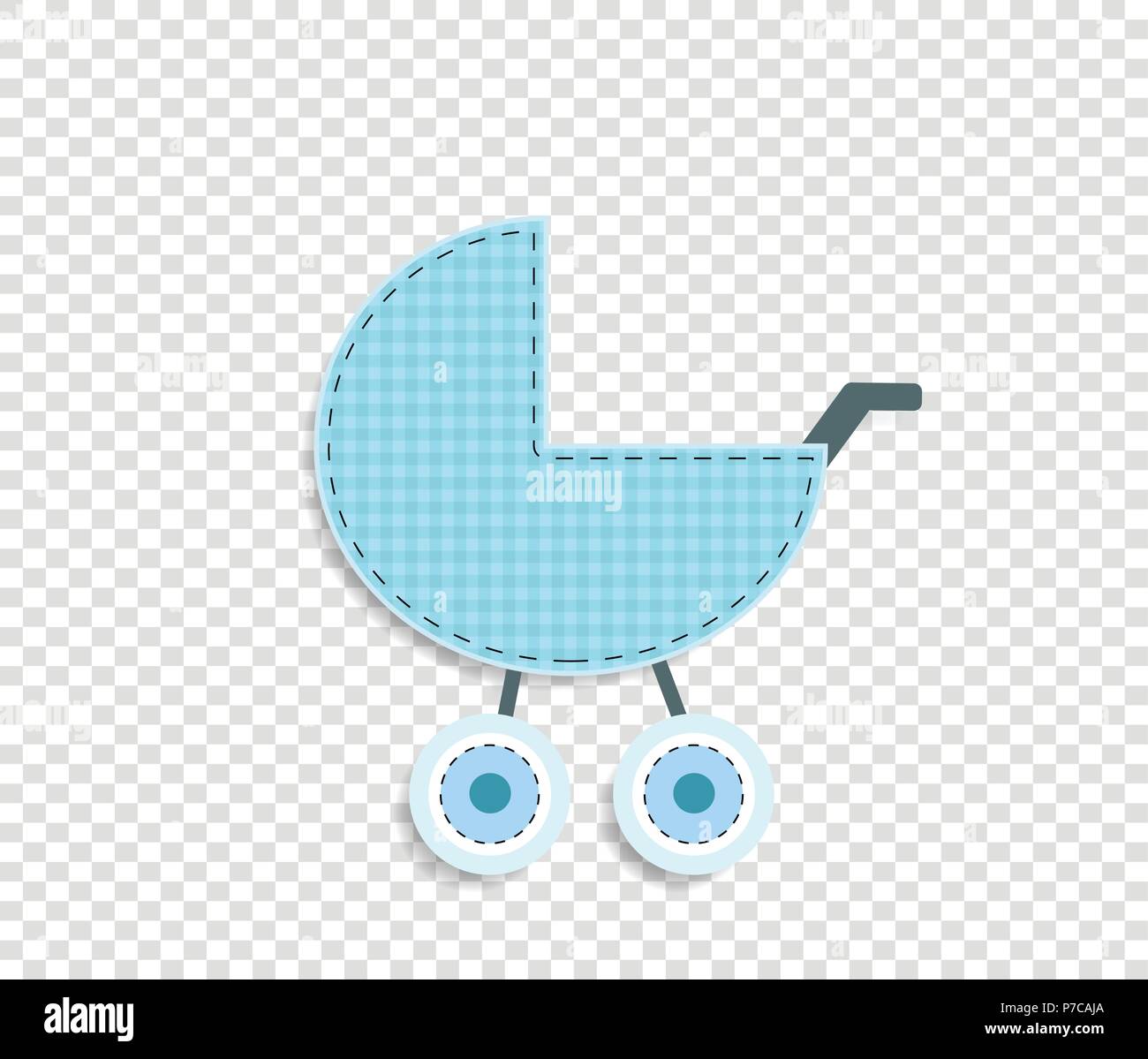 Cute Baby Boy Vektor Clipart Element Fur Scrapbook Oder Baby Dusche Grusskarte Und Kids Design Schneiden Sie Aus Stoff Oder Papier Kariert Blau Kinderwagen Stic Stock Vektorgrafik Alamy