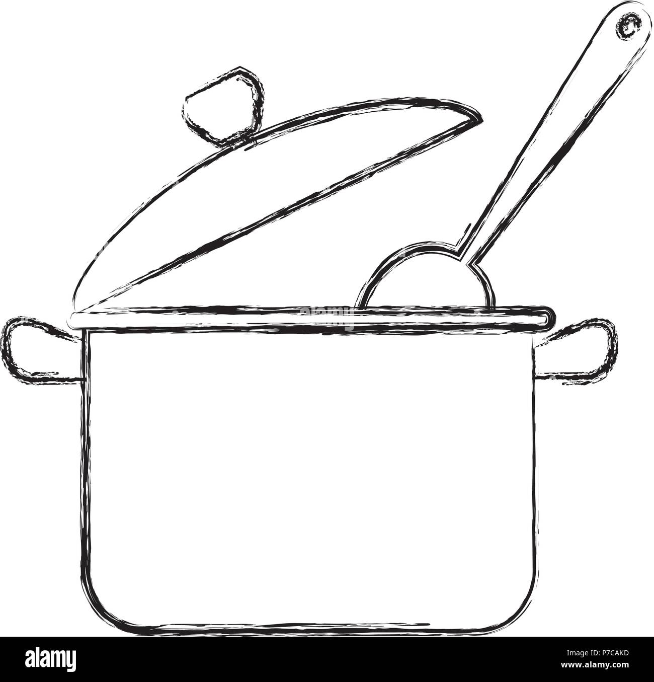 Küche Topf mit Löffel isolierte Symbol Vektor illustration Design  Stock-Vektorgrafik - Alamy
