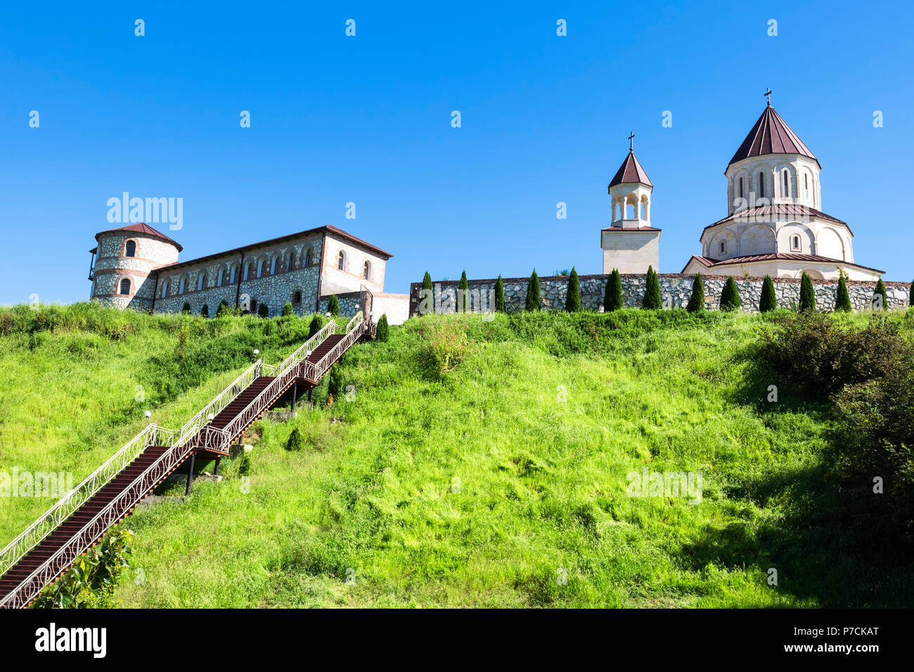 Treppe Leadint, die Residenz des Katholikos-Patriarch von allen Georgien, Zugdidi, Samegrelo Provinz, Georgien Stockfoto