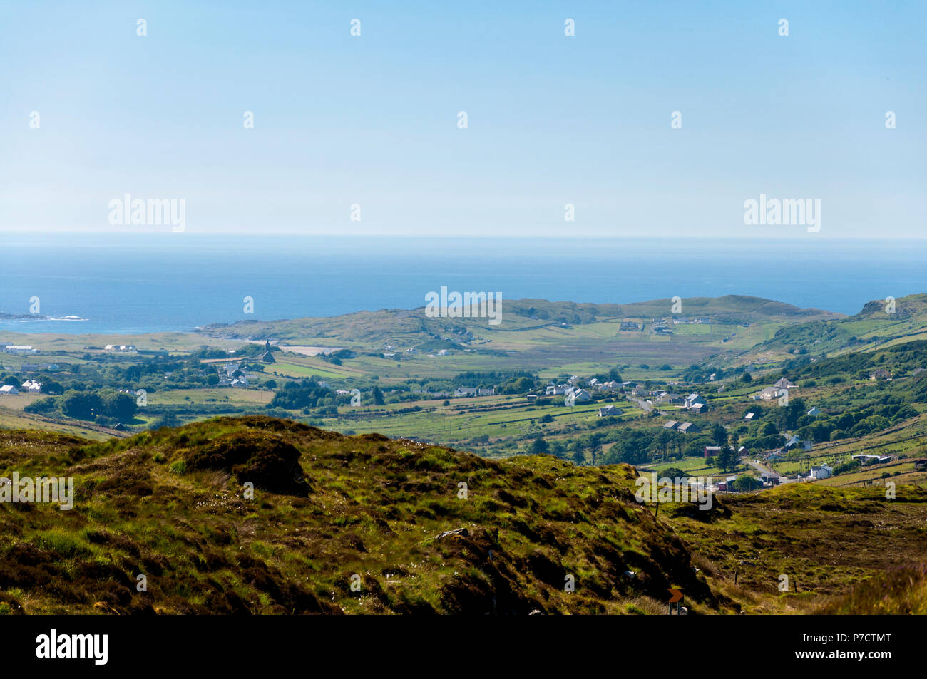 Allgemeine Ansicht mit Copyspace von Dar Es Salaam, County Donegal, Irland Stockfoto
