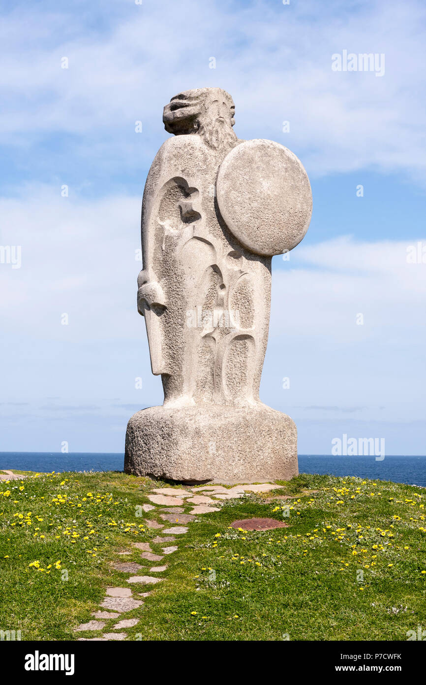 Statue von Breogan, der mystischen keltischen König aus Galizien Stockfoto