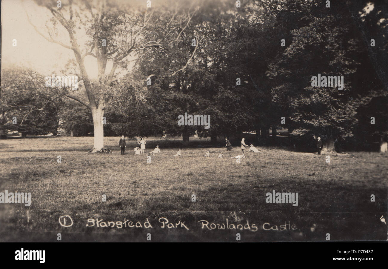 Vintage Foto von Stansted (Stanstead) Park, Rowlands Castle, Großbritannien Stockfoto