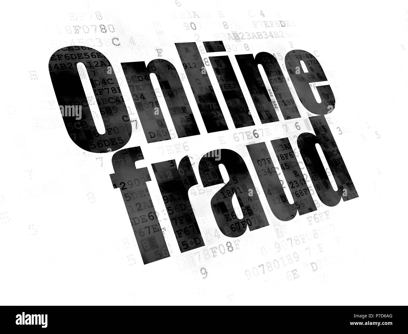 Sicherheitskonzept: Online-Betrug auf Digital-Hintergrund Stockfoto