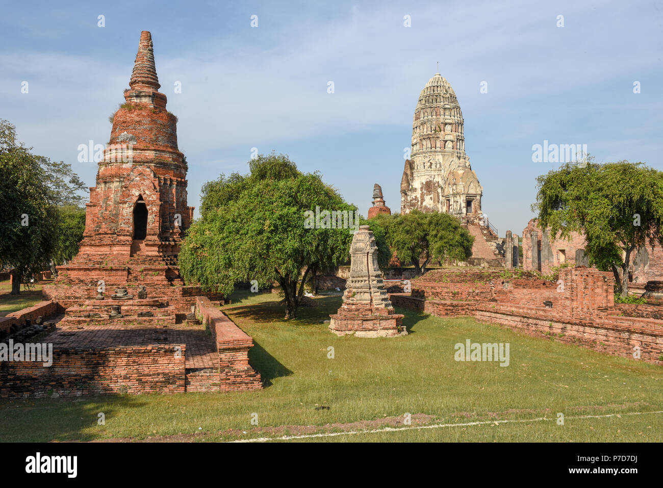 Tempel von Ayutthaya Historical Park auf Thailand Stockfoto