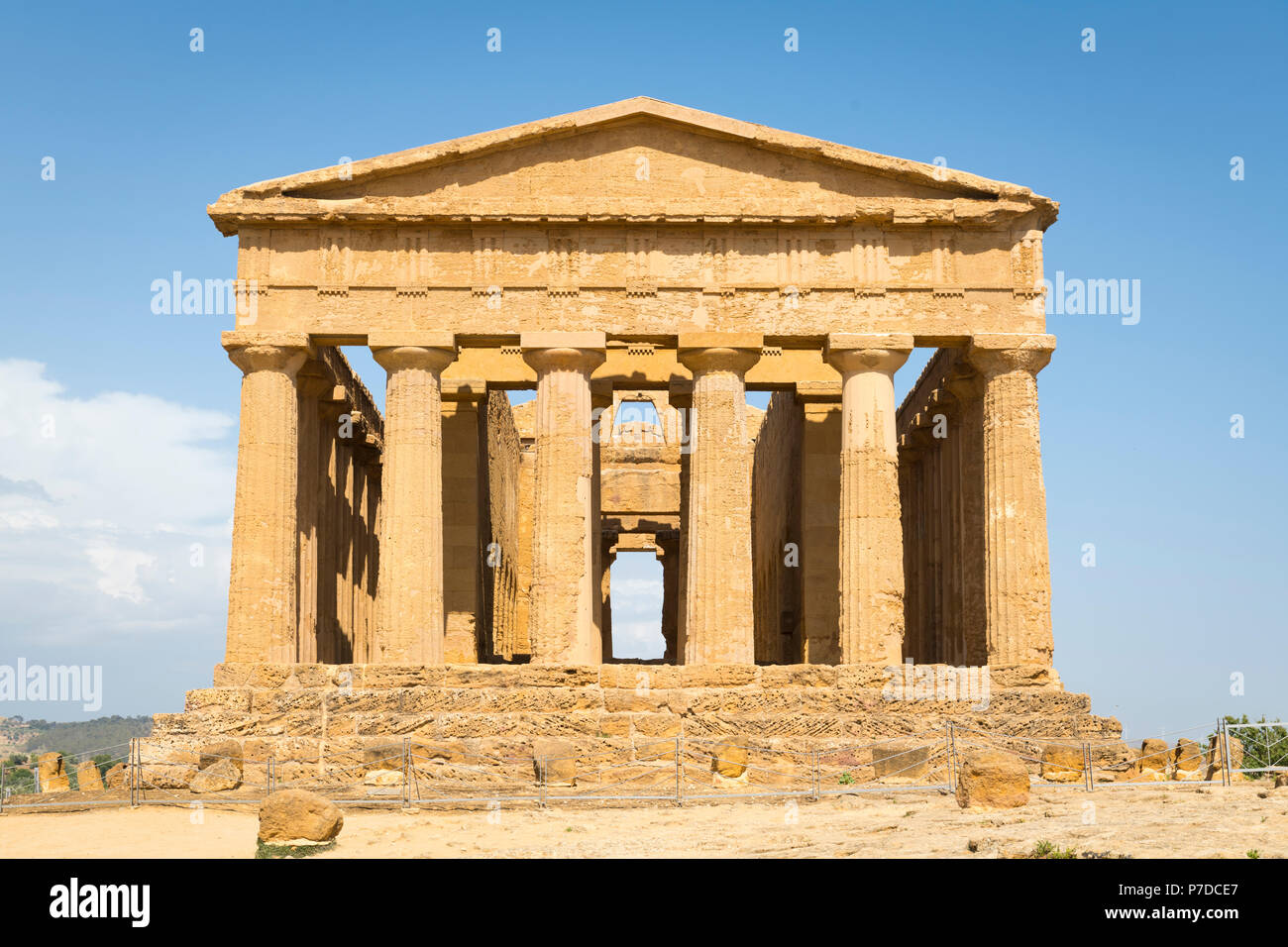 Italien Sizilien Agrigento Valle dei Templi Tal der Tempel start 581 V.CHR. von Siedlern aus Gela Tempio della Concordia Tempel von Concord Stockfoto