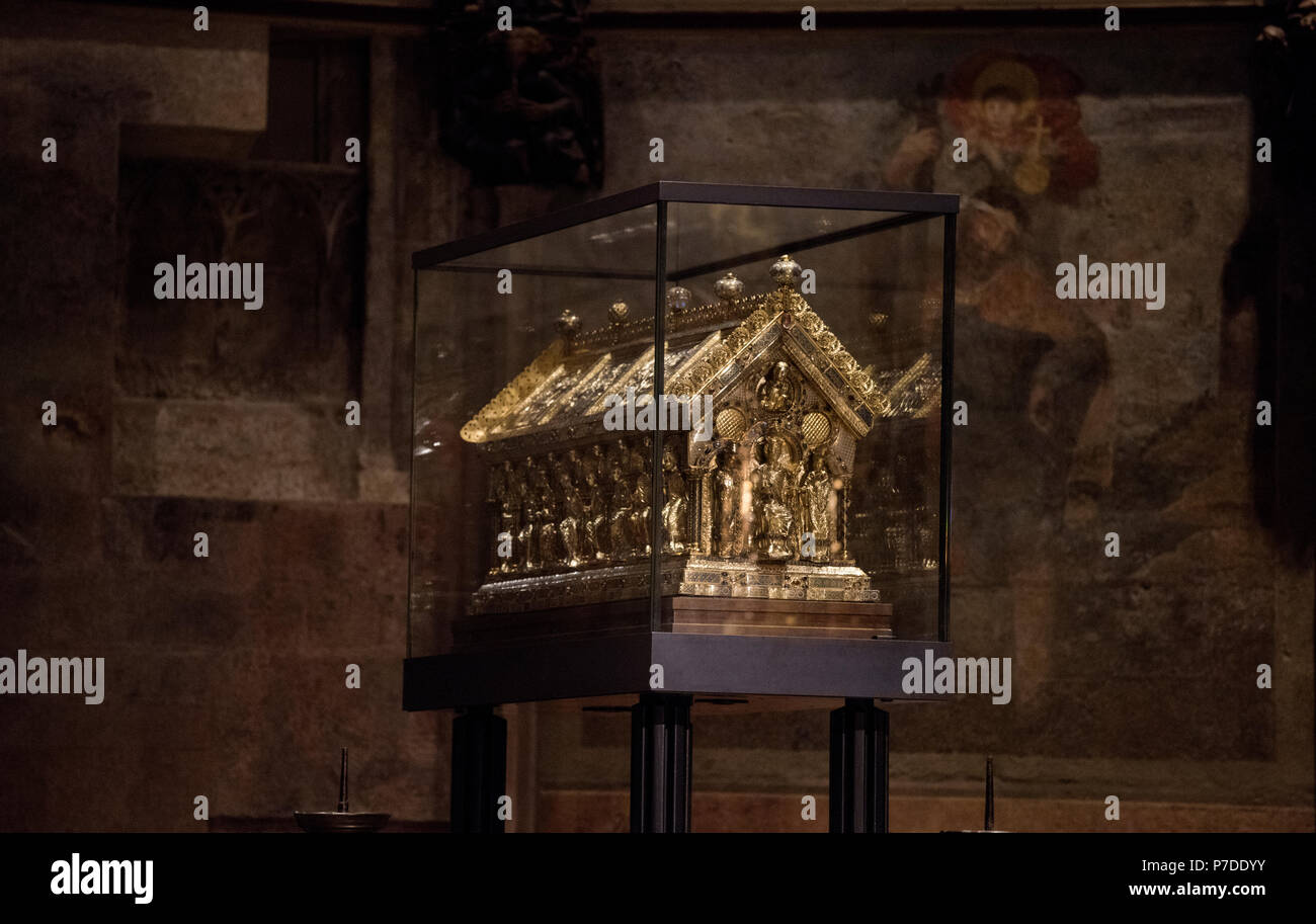 Aachener Dom, Aachen Deutschland Juni 2018. Der Marienschrein (Schrein der Jungfrau Maria) Das Heiligtum dient als Behälter der vier großen Kontakt Reliquien und Stockfoto