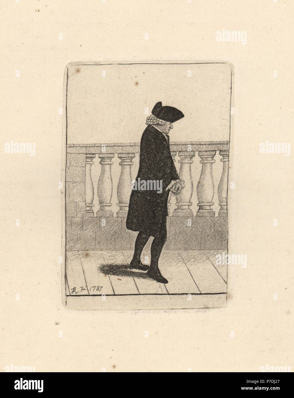 Francis zu Hause, Professor für Materia Medica an der University of Edinburgh. Kupferstich von John Kay von A Series of Original Portraits und Karikatur Radierungen, Hugh Paton, Edinburgh, 1842. Stockfoto