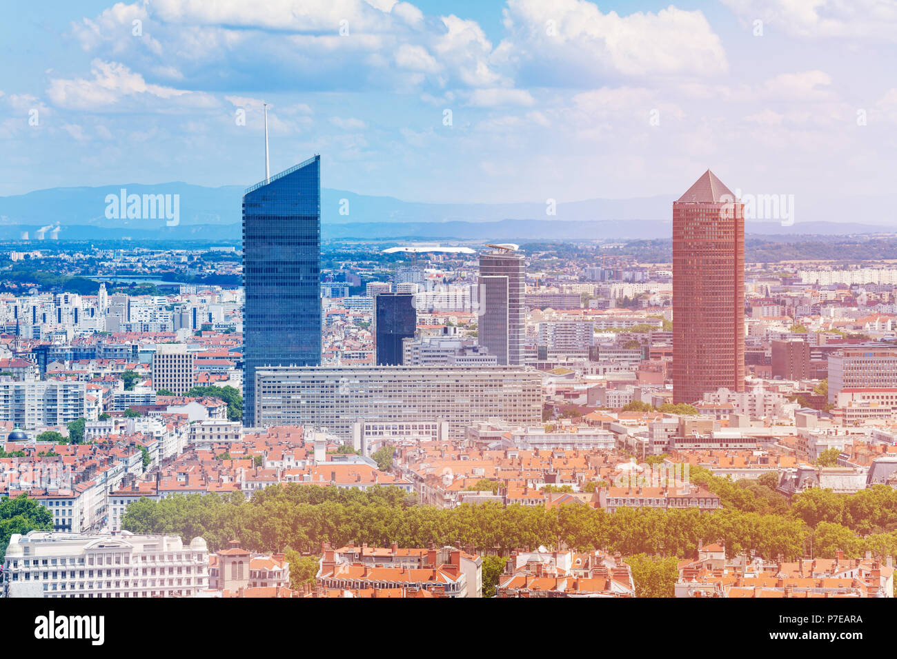 La Part-Dieu Bezirk und die Wolkenkratzer, Lyon Stockfoto