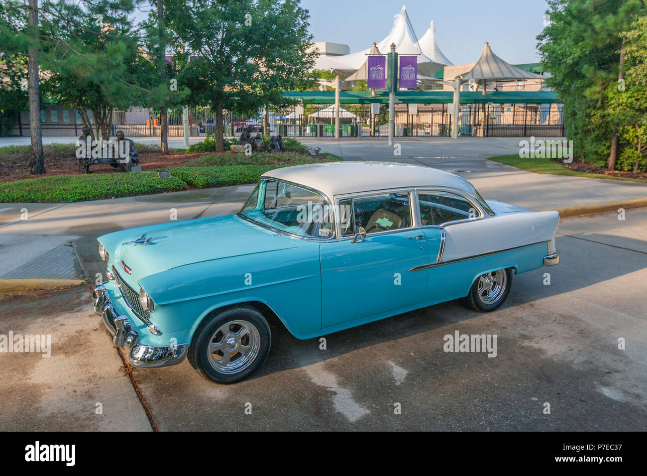 Classic Car an der Cynthia Woods Mitchell Pavilion in The Woodlands, Texas. Stockfoto