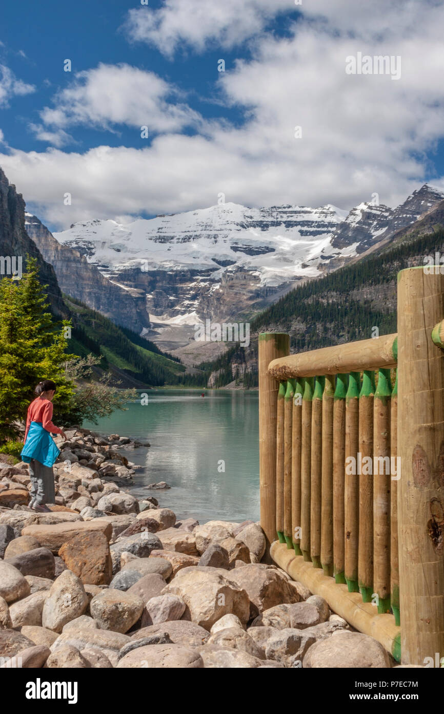 Chateau Lake Louise in den kanadischen Rockies am Lake Louise in Alberta, Kanada. Stockfoto