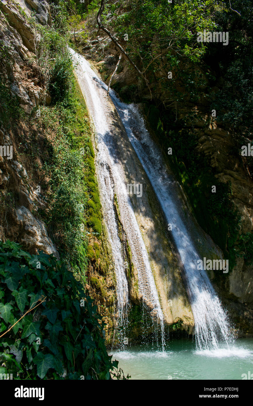 Neda Wasserfall, Peloponnes, Griechenland Stockfoto