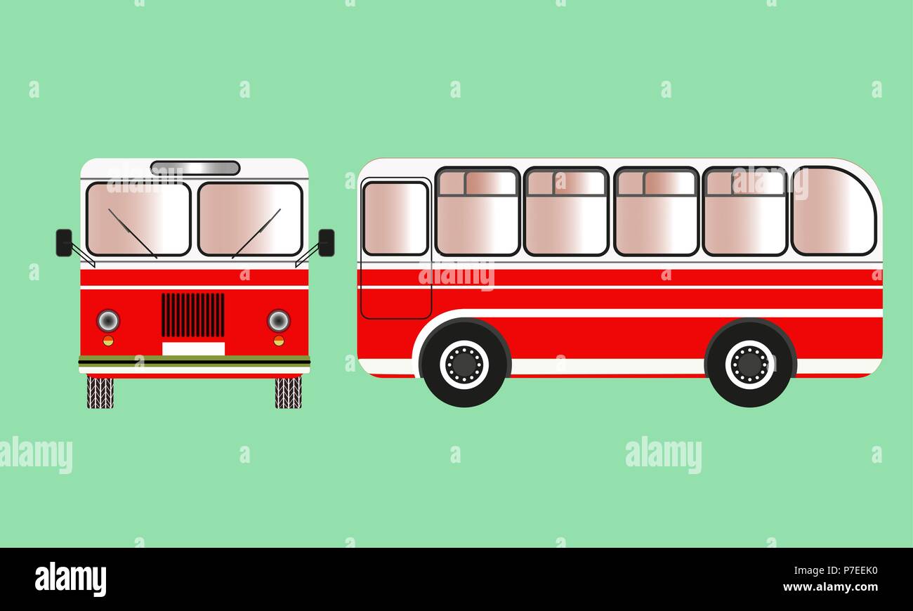 Stadt kleine Busunternehmen der rot-weiße Farbe Stock Vektor