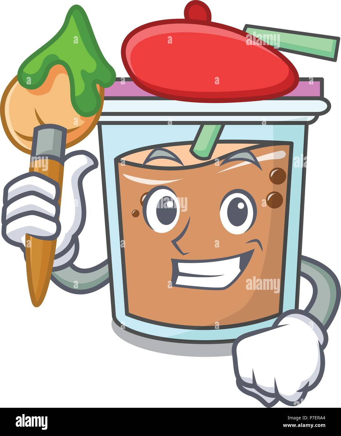 Artist Bubble Tea Charakter Cartoon Stock Vektor