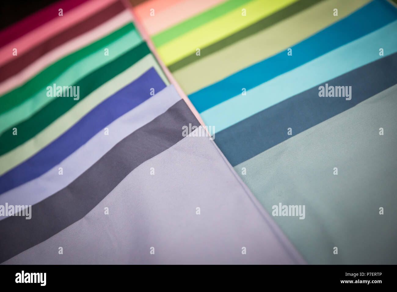 Gewebebeispiel Farben für Personal Shopper und Designer Stockfoto