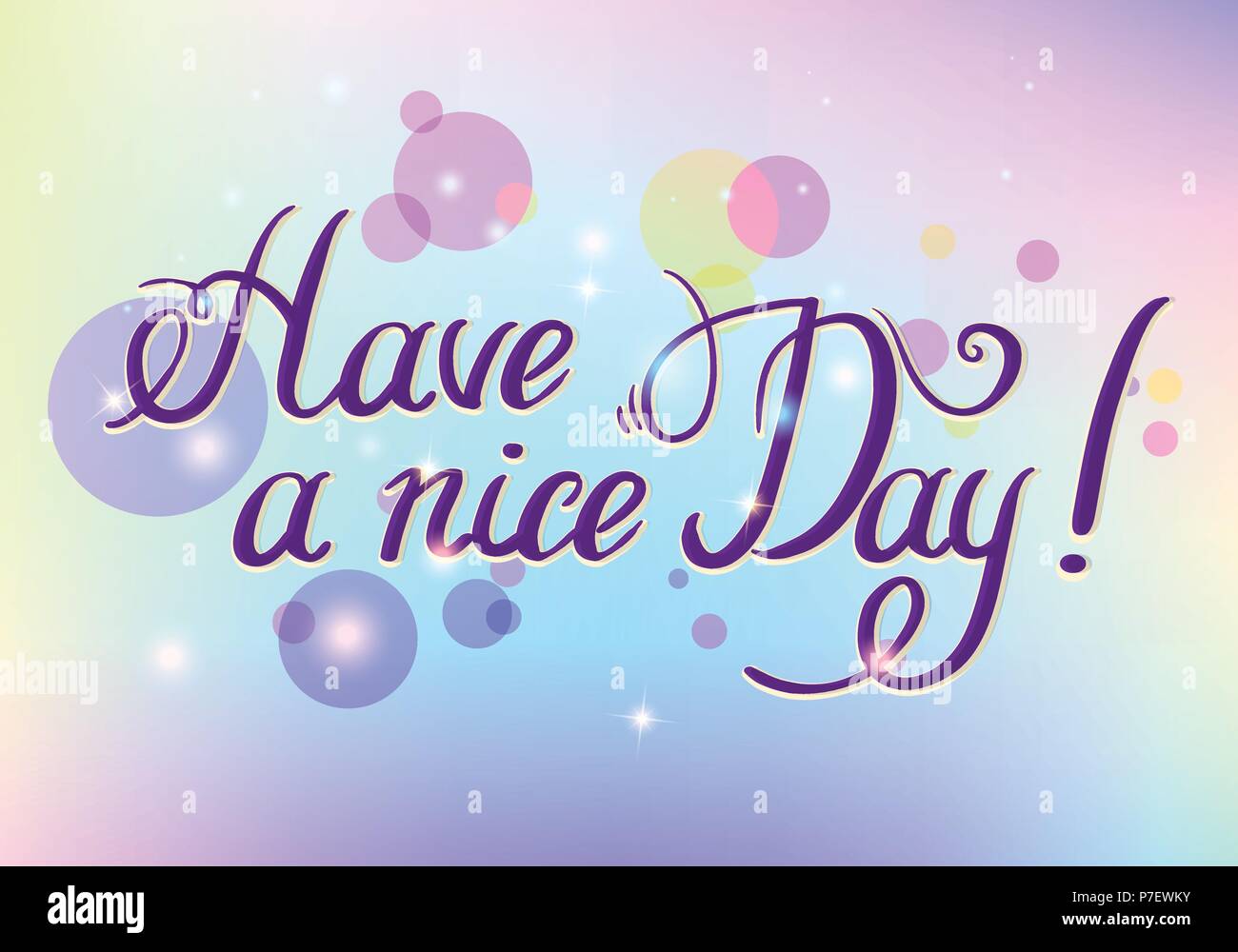 Noch einen schönen Tag. Hand Schrift auf weißem Hintergrund. Design Element für