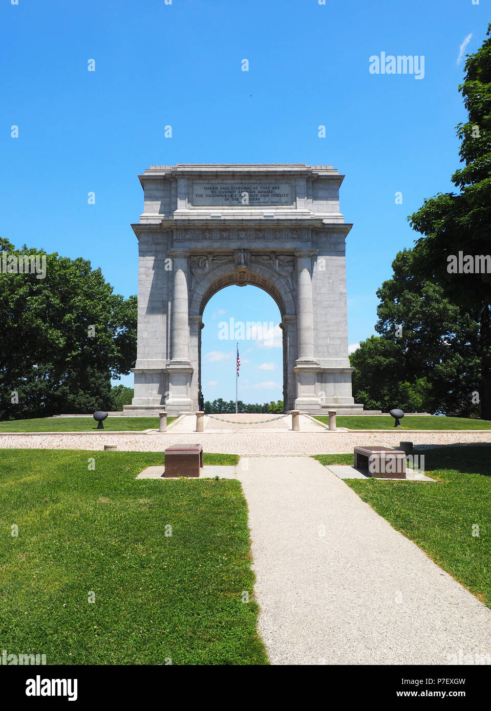 Die National Memorial Arch in Valley Forge, Pennsylvania Stockfoto