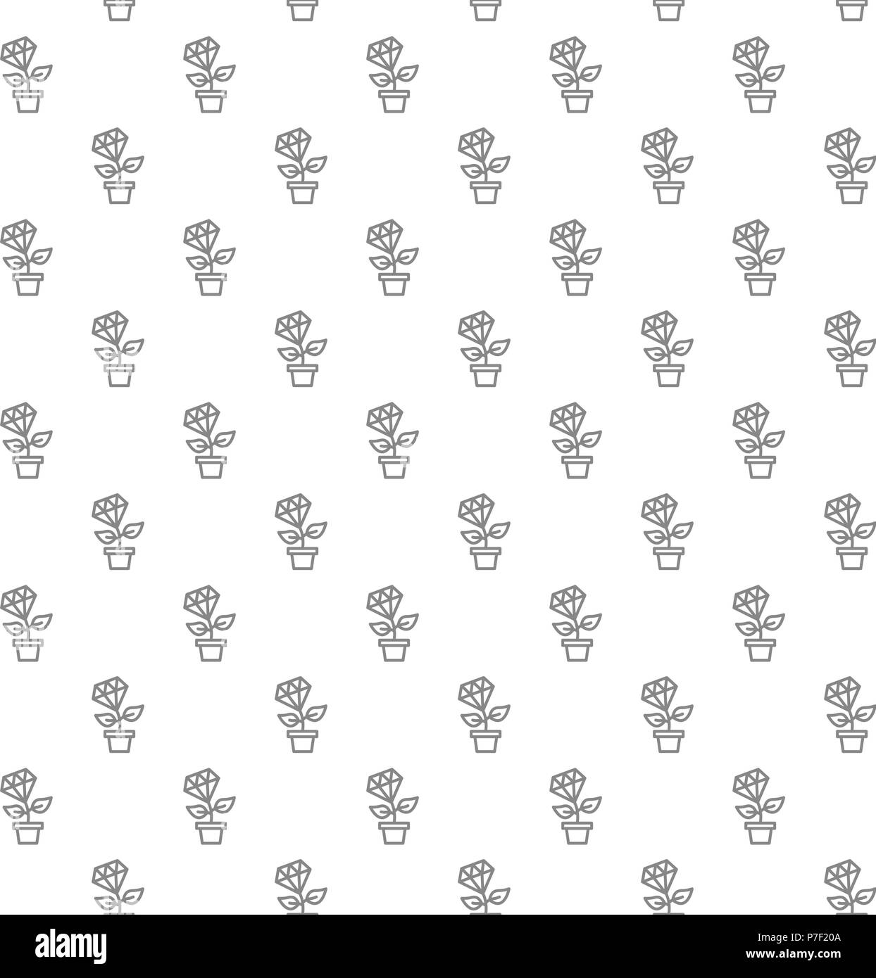 Einfache Anlage Wachstum von Diamant- und Money Tree nahtlose Muster mit verschiedenen Symbolen und Zeichen auf weißem Hintergrund flachbild Vector Illustration Stock Vektor