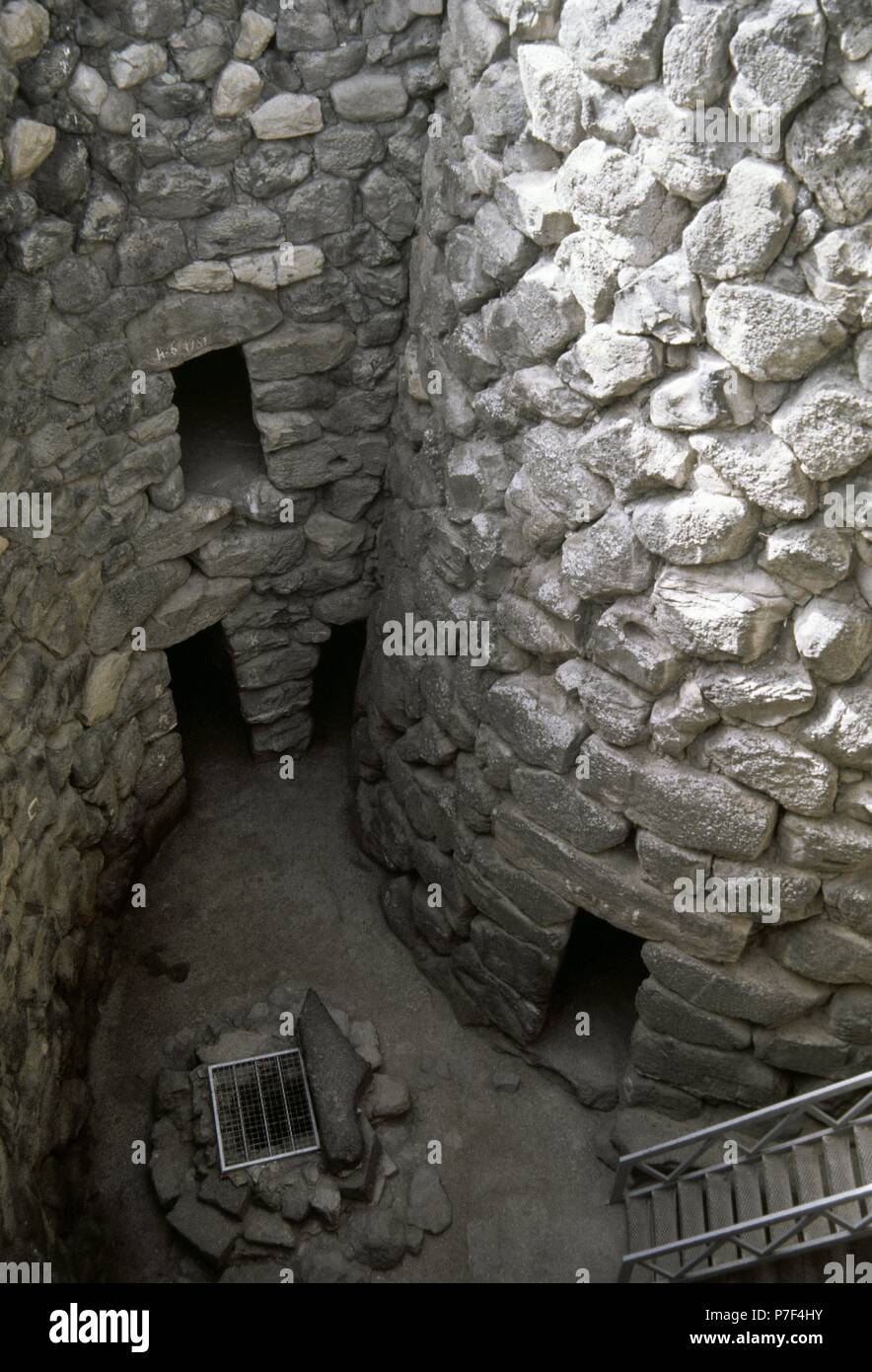 Italien. Sardinien ist. Nuragic Zivilisation. Nuraghe Denkmal, alten megalithischen Gebäude (1200-500 v. Chr.). Von Barumini. Stockfoto