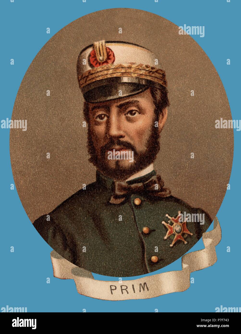 Juan Prim Prats (1814-1870), General, estadista y político Español. Stockfoto