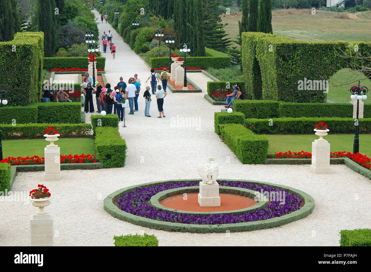 Die Bahai Tempelgärten in Acre, Israel Stockfoto