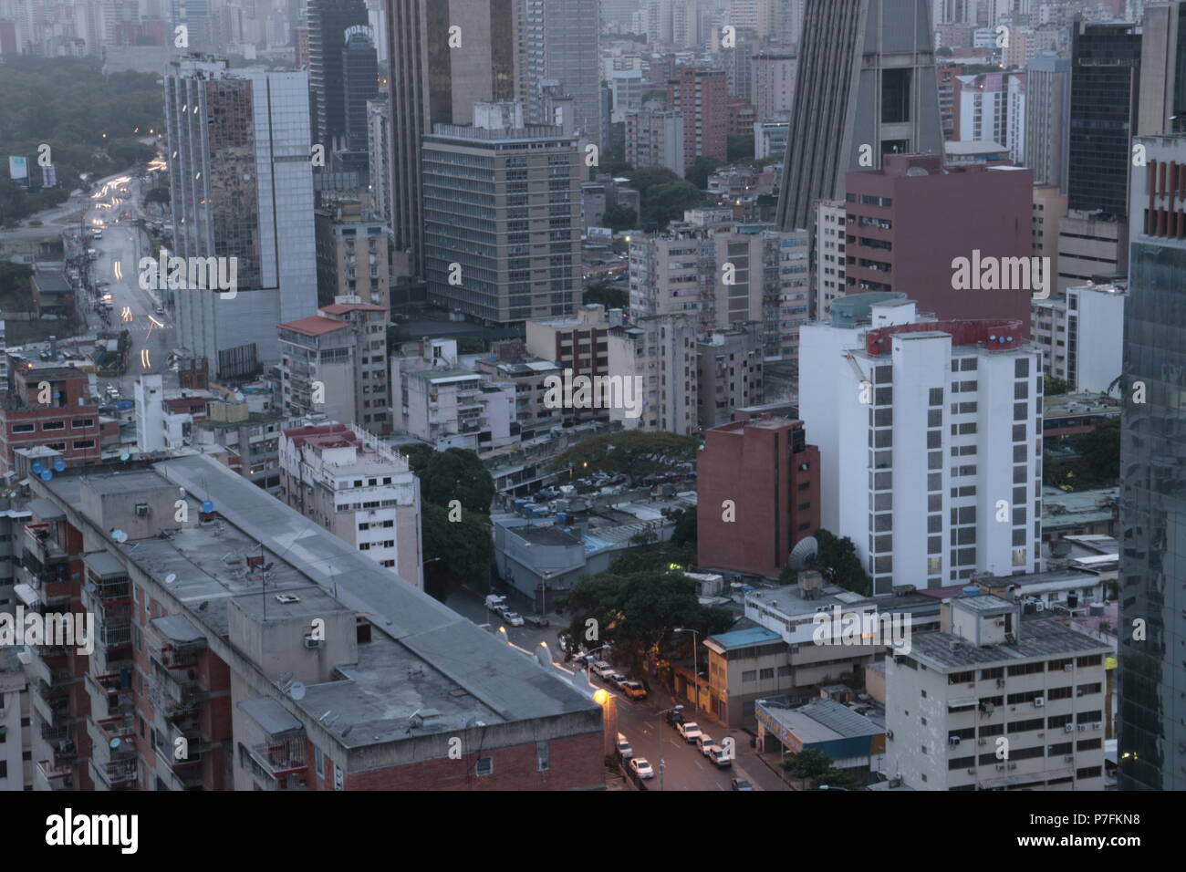 Sabana Grande Caracas Geschäftsviertel von CitiBank Tower (El Recreo Shopping Mall, Centro Comercial El Recreo). Vicente Quintero Marcos Kirschstein Stockfoto