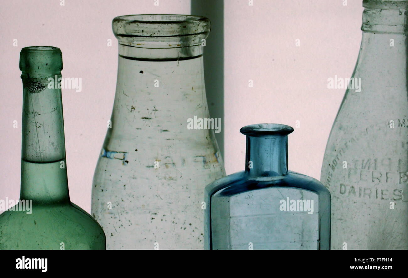 Alte antike Australische Flaschen Stockfoto