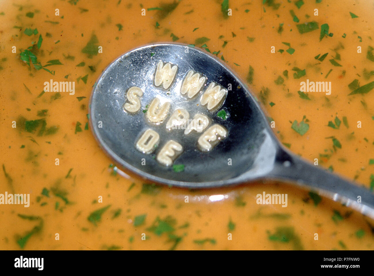 Internet schreiben Suppe, Berlin, Deutschland Stockfoto