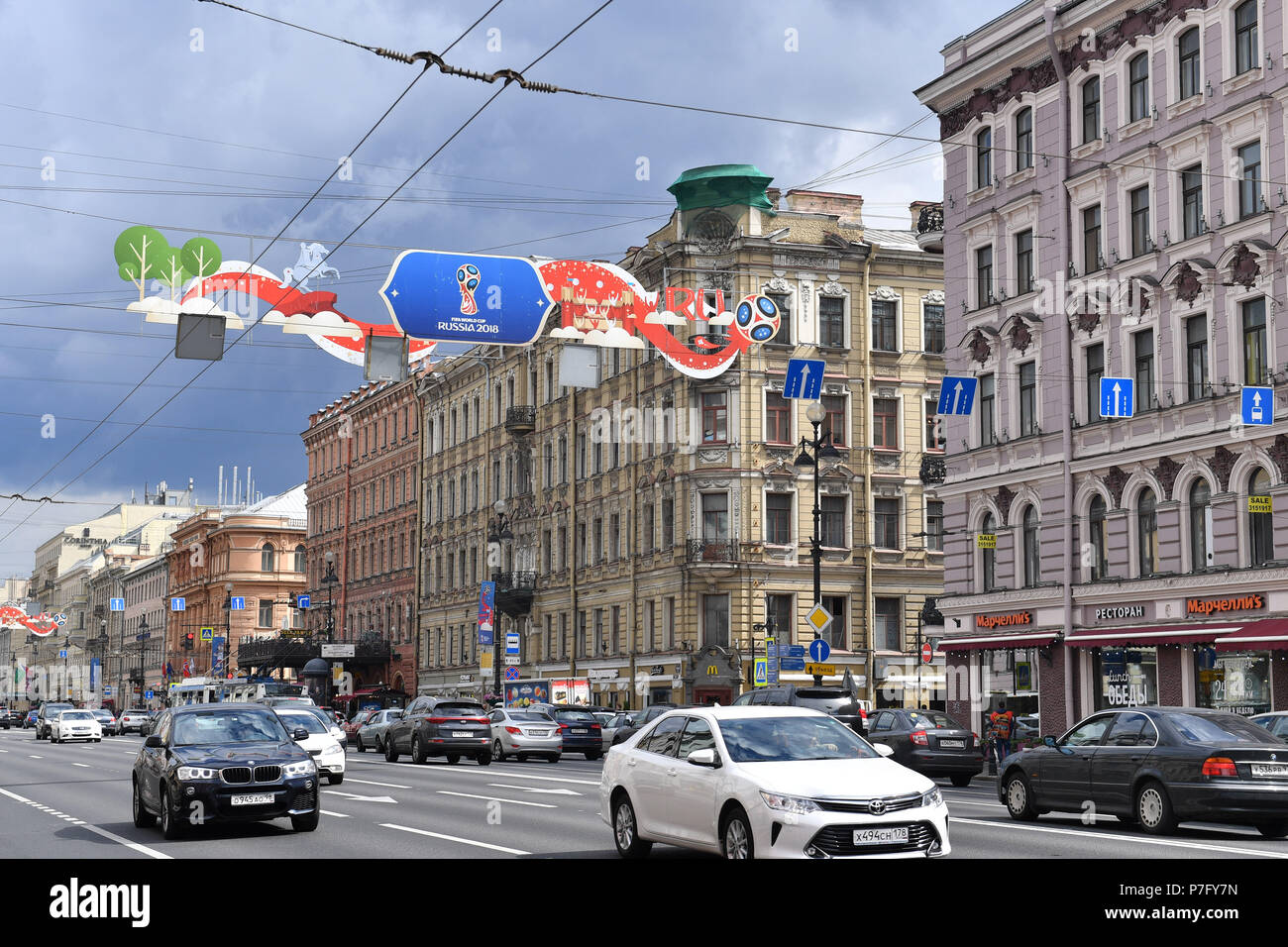 St. Petersburg, Russland. 04. Juli 2018. Impressionen St. Petersburg. Stadtansicht.Stadt, Sehenswürdigkeiten, Gebäude. Fußball-WM 2018 in Russland vom 14.06. - 15.07.2018. | Verwendung der weltweiten Kredit: dpa/Alamy leben Nachrichten Stockfoto