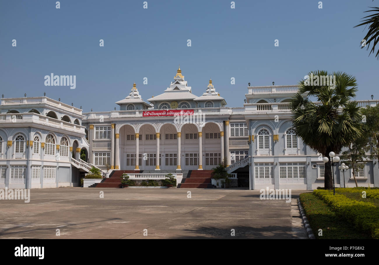 Außenansicht der Präsidentenpalast, Vientiane, Laos, Asien. Stockfoto