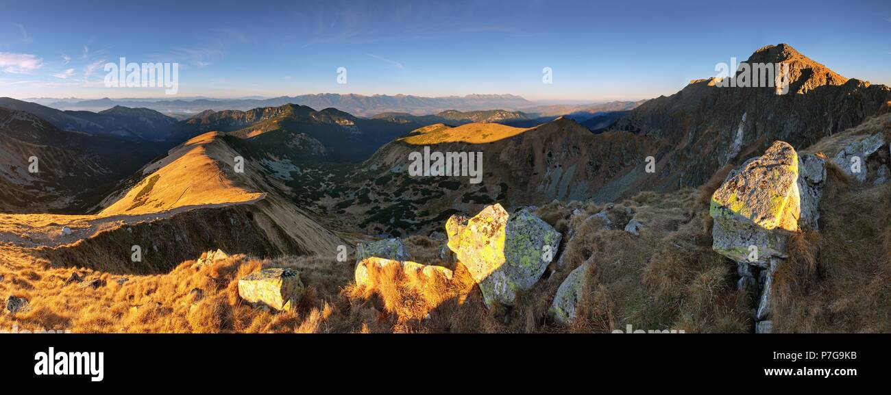 Panorama der Kleinen Tatra - Slowakei Stockfoto
