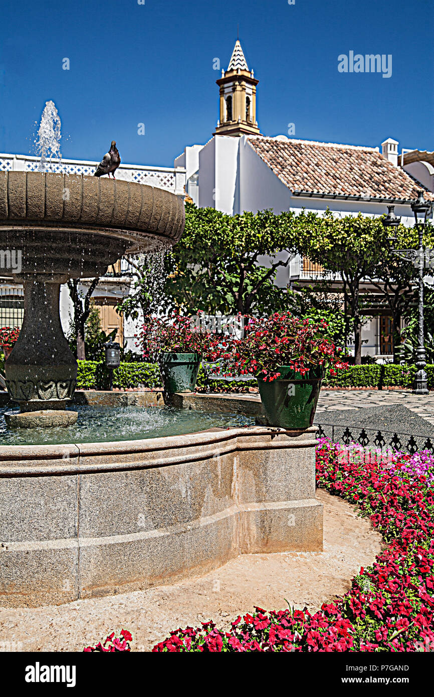 Plaza de las Flores in Estepona Stockfoto