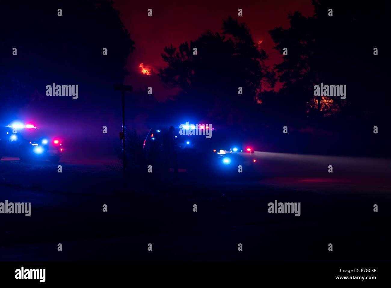 See Christine Brand in Brennen über 5000 Hektar in Colorado Stockfoto