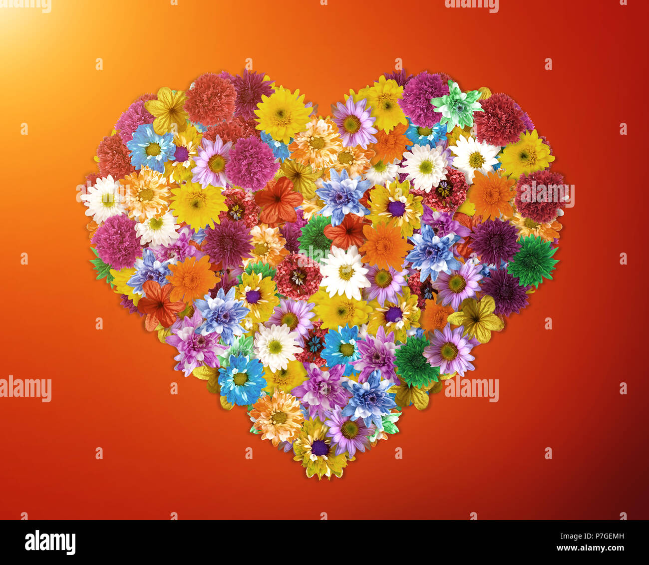 Blumenschmuck ist Herzförmig - zum Valentinstag Konzept entwickelt. Stockfoto