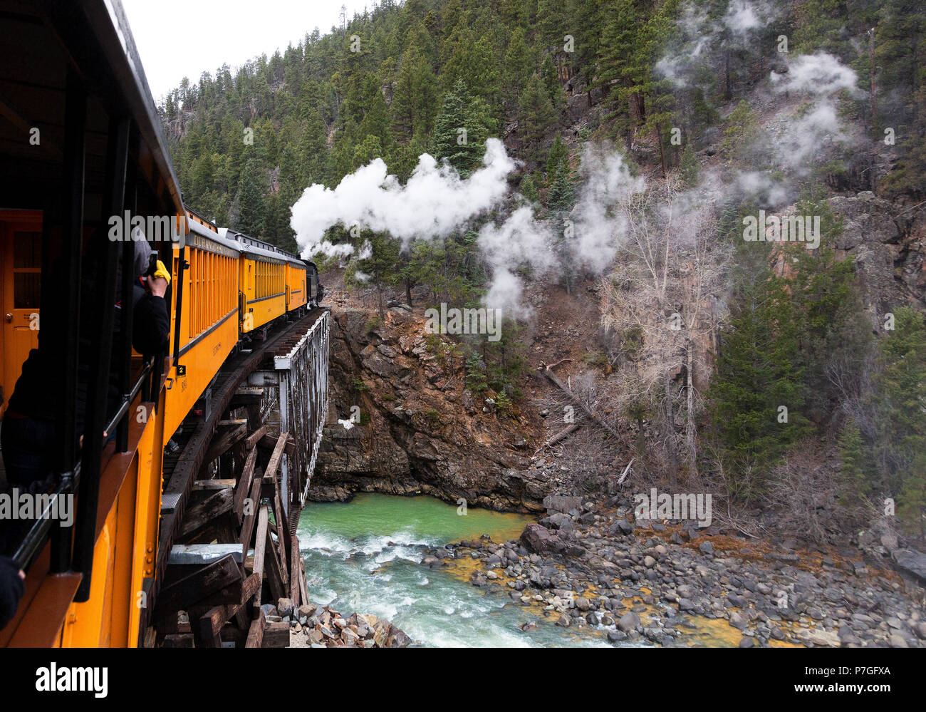Durango und Silverton Narrow Gauge Railroad, Colorado, USA Stockfoto