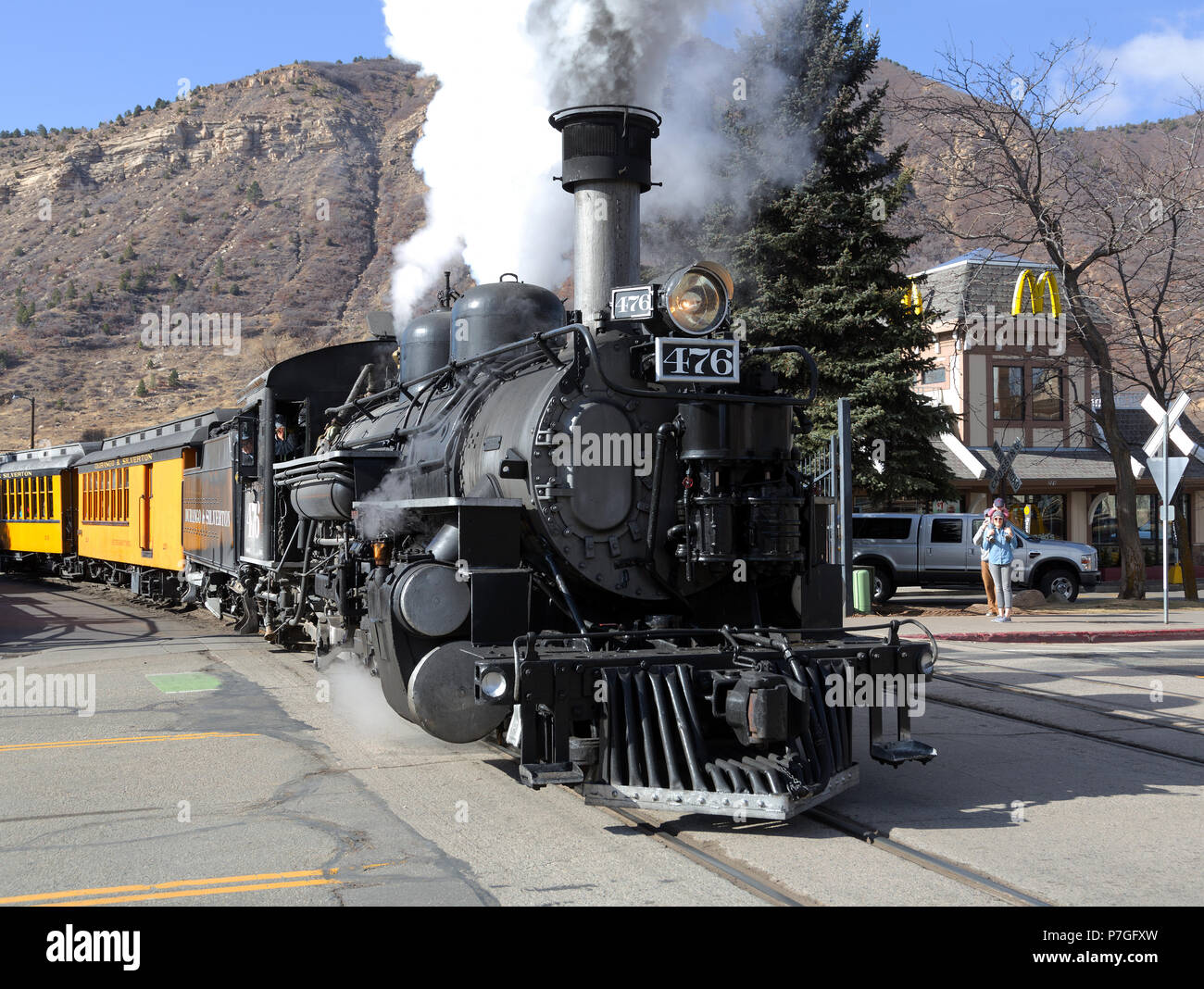 Durango und Silverton Narrow Gauge Railroad, Colorado, USA Stockfoto
