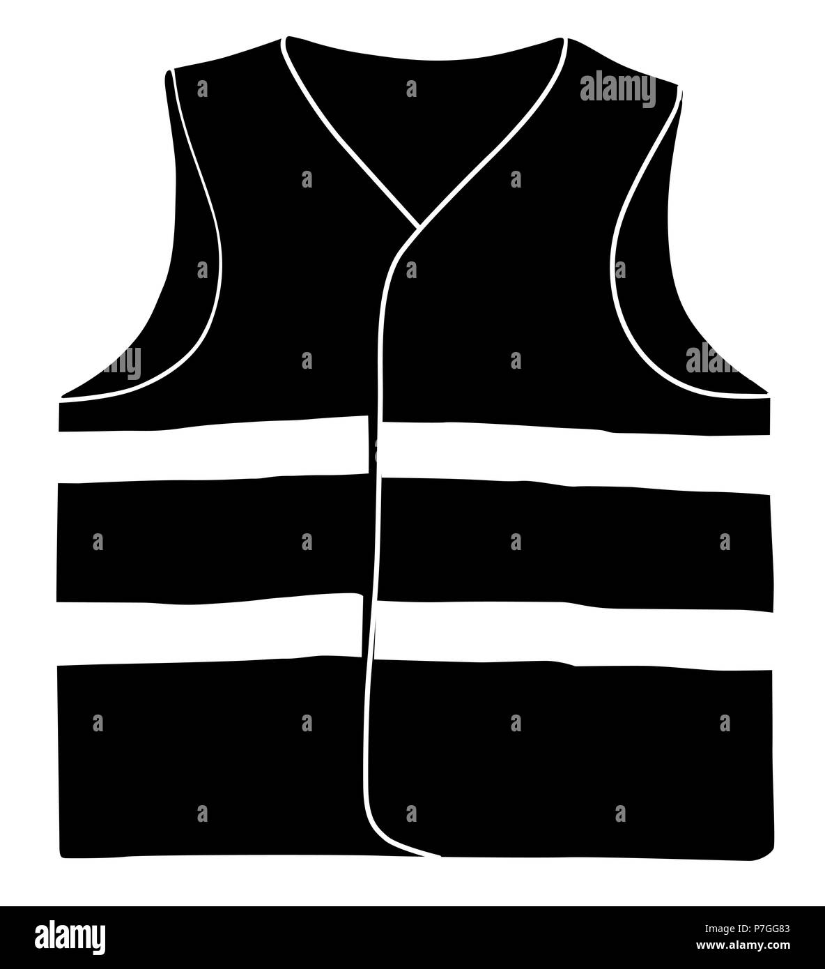 Warnweste isolieren auf weißem Hintergrund Stockfoto