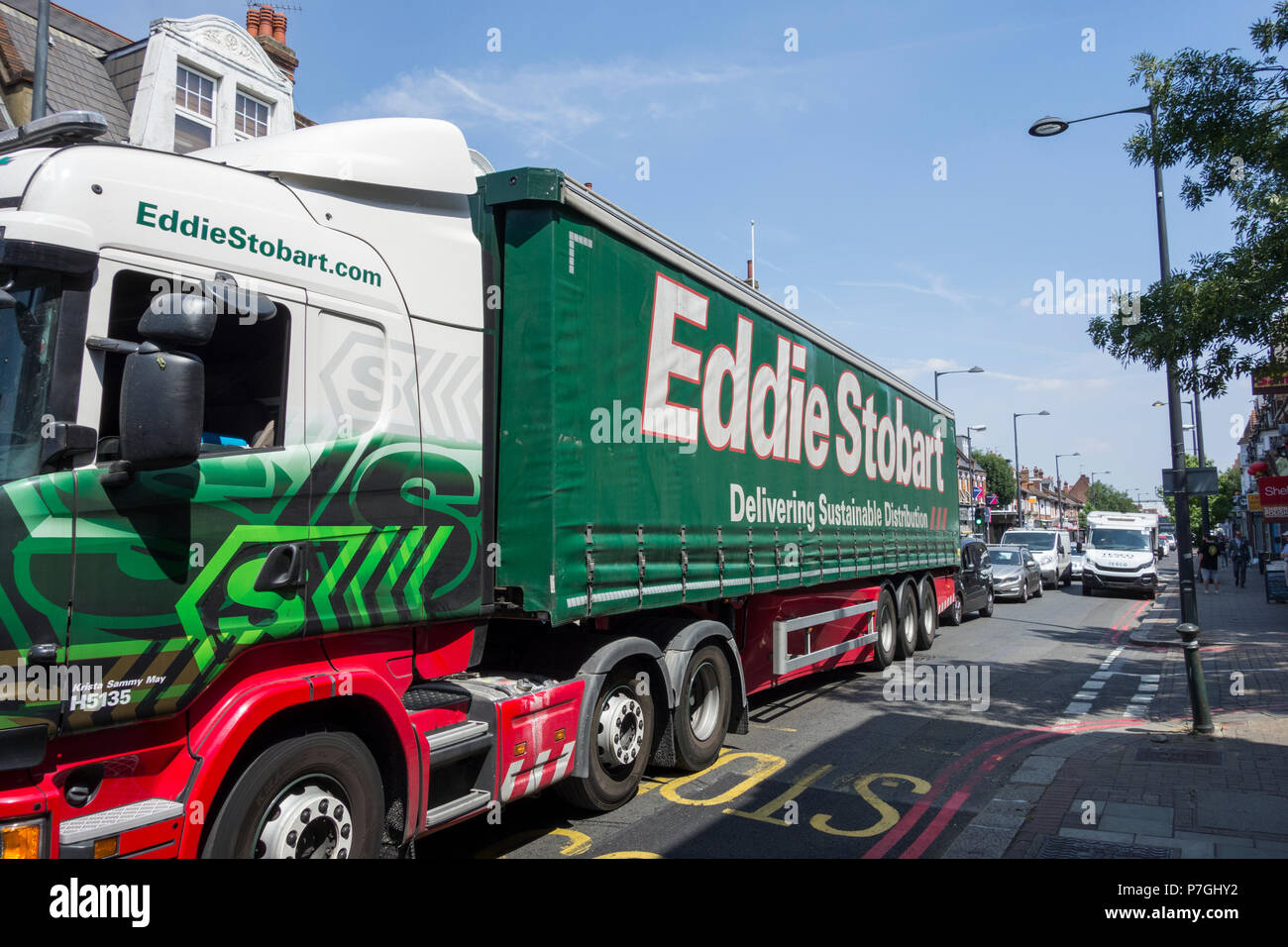 Ein Eddie Stobart Lastwagen in East Sheen, London, UK Stockfoto