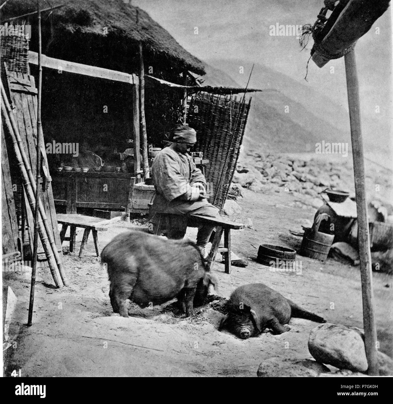 Englisch: Foto von John Thomson. Siehe Details unten auf den Link. Vor 1898 202 I-CHANG EINGEBORENEN Stockfoto