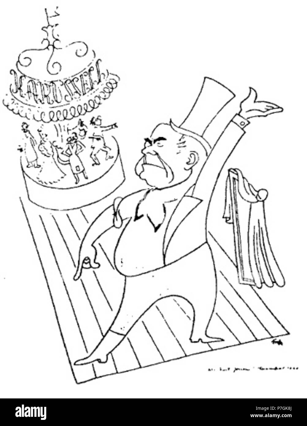 Karikatur von Kurt Gerron in Karussell, das Kabarett, die er in das KZ Theresienstadt erstellt. 1944 172 Gerron Karussell Stockfoto