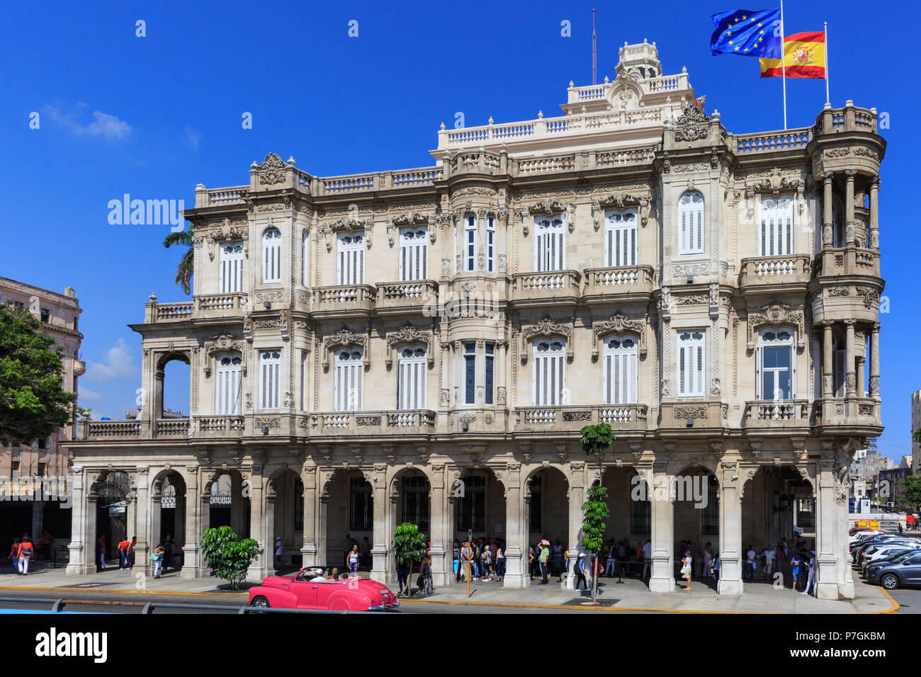 Die spanische Botschaft in Havanna, Habana Vieja, Kuba, restaurierten Grand außen Stockfoto