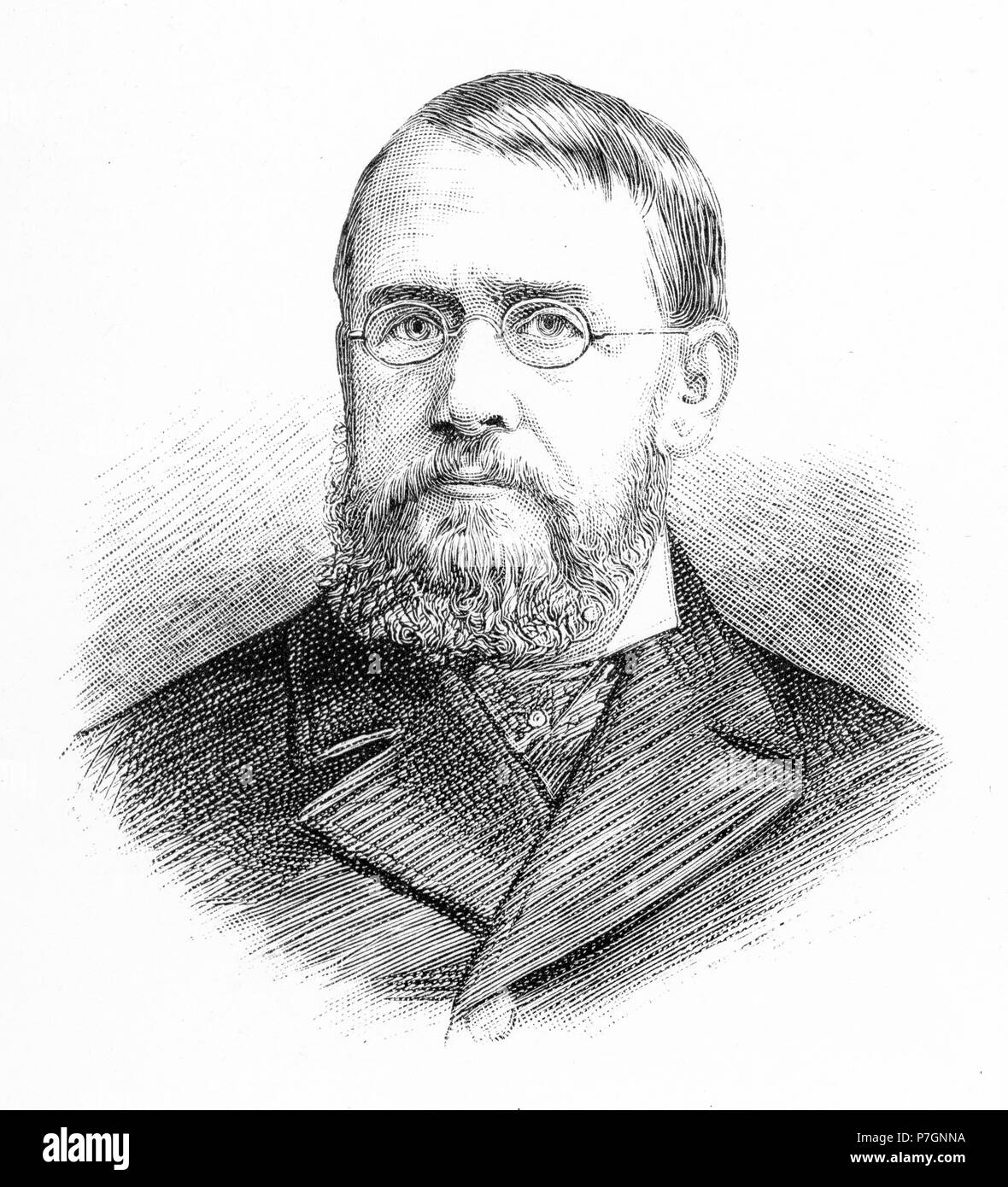 Gravur von Sir Samuel James Weg, 1 Baronet Bt KC (1836-1916), Jurist, English-Australian und Oberrichter am Obersten Gerichtshof von South Australia. Von der malerischen Atlas von Australasien Vol. 2, 1886 Stockfoto