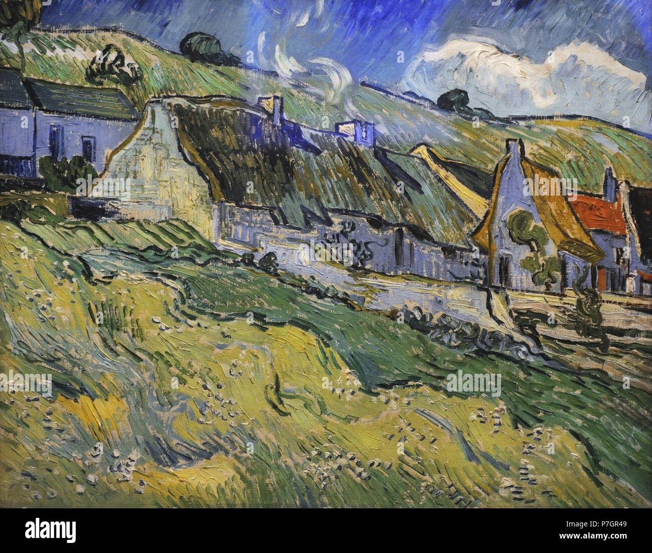 Vincent Van Gogh (1853-1890). Niederländische Post-Impressionisten Maler. Tatched Hütten und Häuser, 1890. Öl auf Leinwand. Die Eremitage. Sankt Petersburg. Russland. Stockfoto