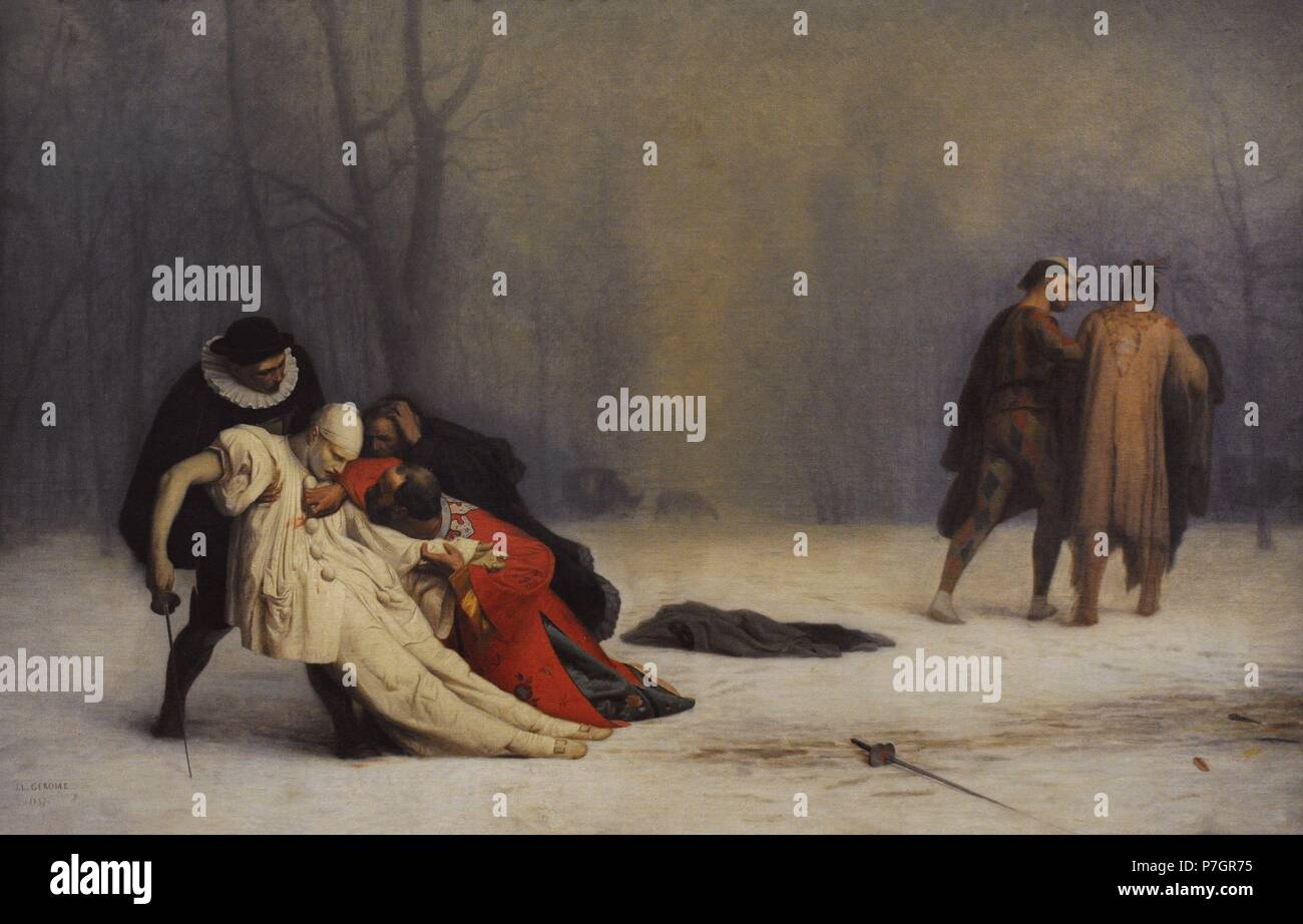 Jean Leon Gerome (1824-1904). Französischer Maler und Bildhauer. Ein Duell nach Maskerade, 1857. Öl auf Leinwand. Die Eremitage. Sankt Petersburg. Russland. Stockfoto