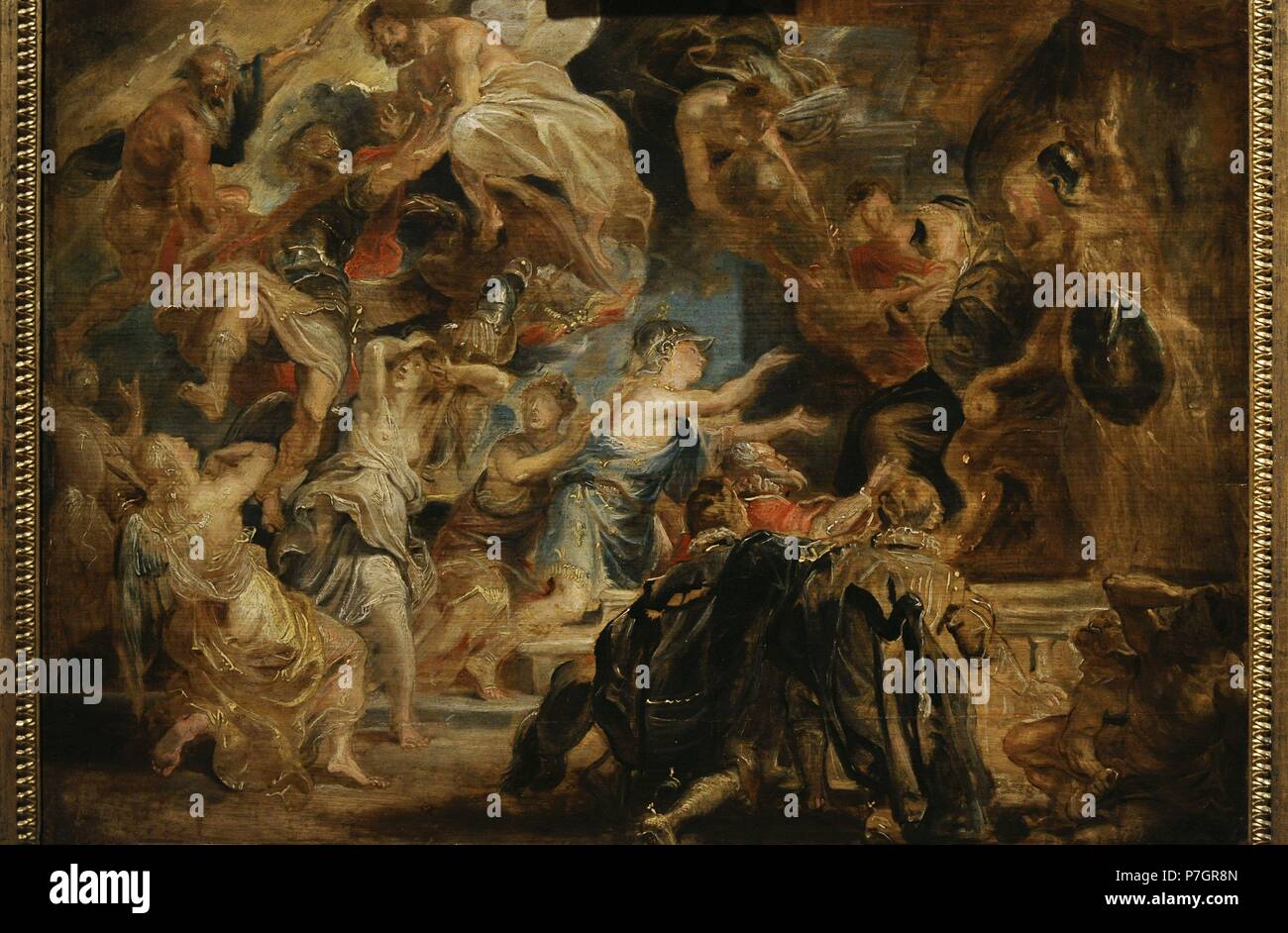 Rubens (1577-1640). Flämischen Barock Maler. Der Tod von Heinrich IV. und die Verkündigung des Regency, 1622. Öl auf Holz. Die Eremitage. Sankt Petersburg. Russland. Stockfoto