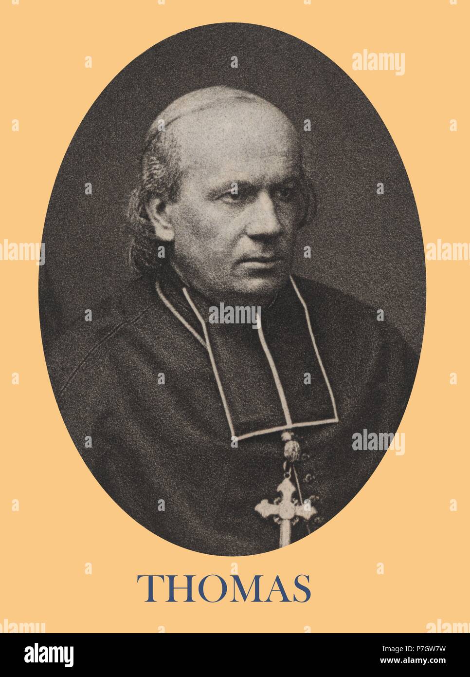 Benoit-Leon - Charles Thomas (1826-1894), Obispo de La Rochelle, Francia. Participó en el Concilio Vaticano I Grabado de 1871. Stockfoto