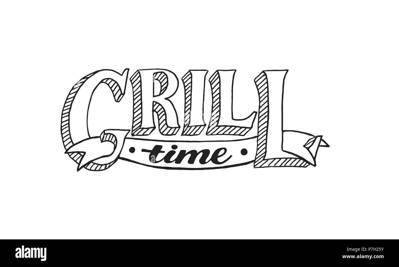 BBQ und Grill Schriftzug Stock Vektor
