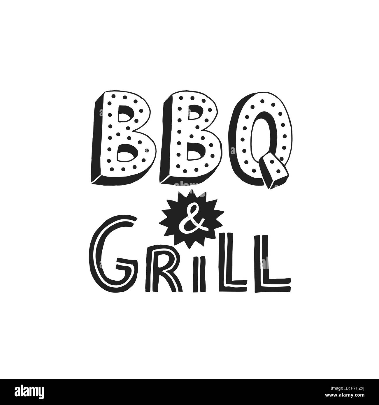 BBQ und Grill Schriftzug Stock Vektor