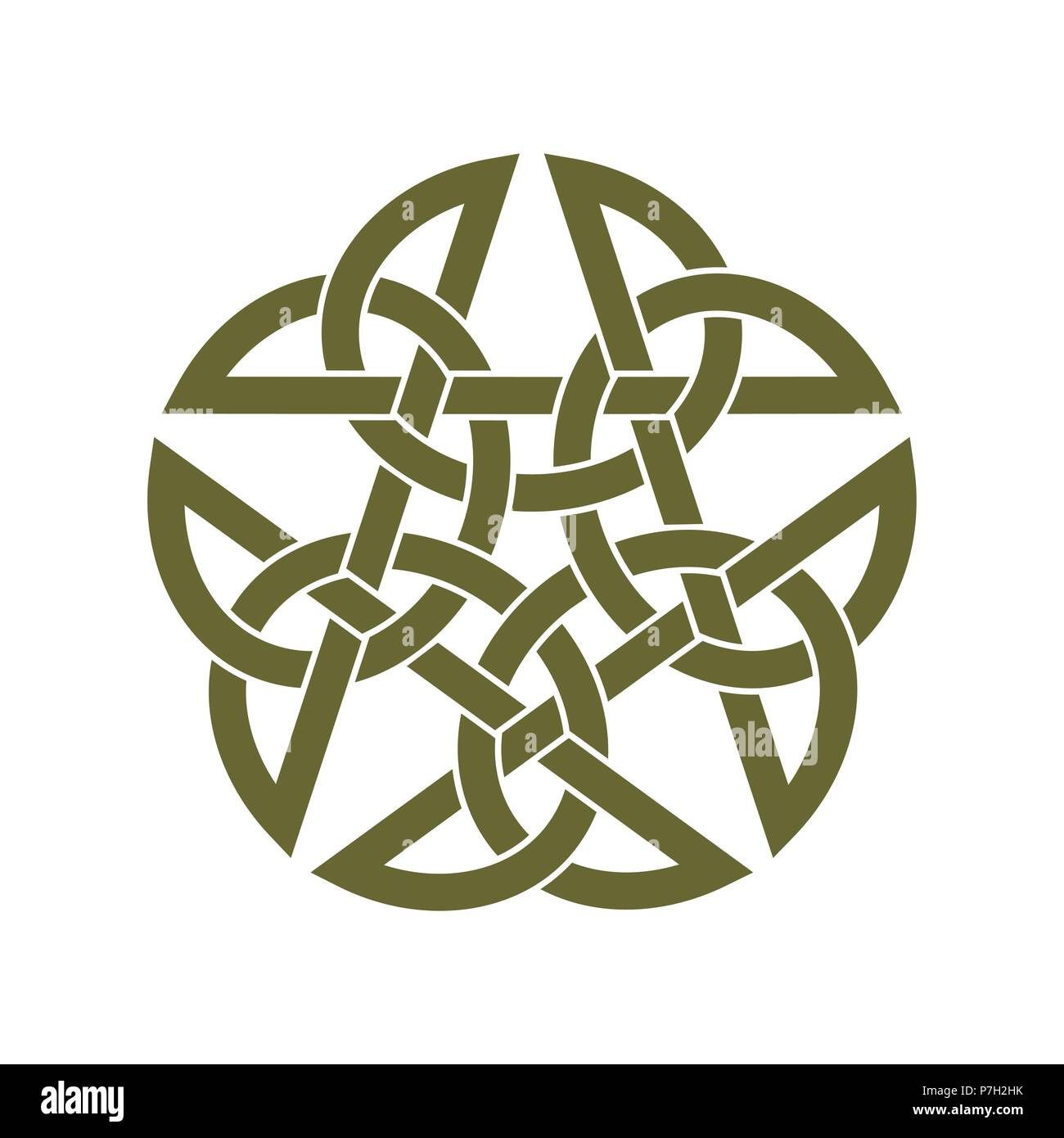 Invertiert celtic star Knoten Vector Illustration auf weißem Hintergrund Stock Vektor